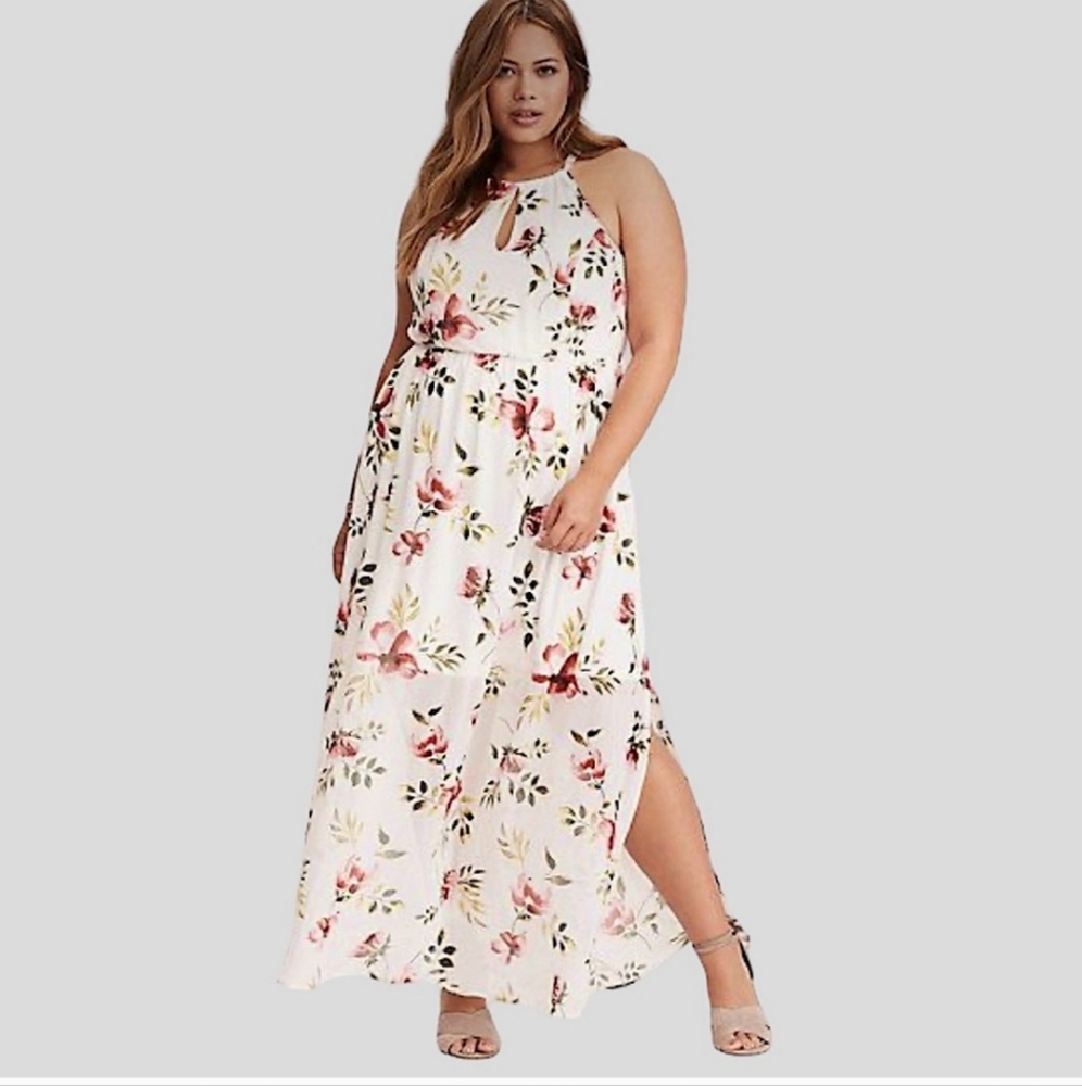 Torrid White Floral Dress